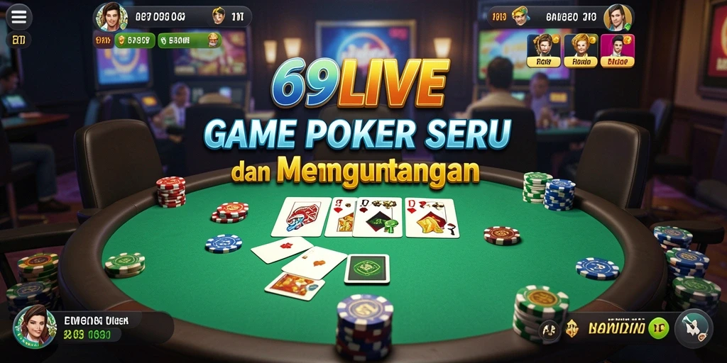 Screenshot gameplay 69LIVE menampilkan aksi seru permainan Poker.
