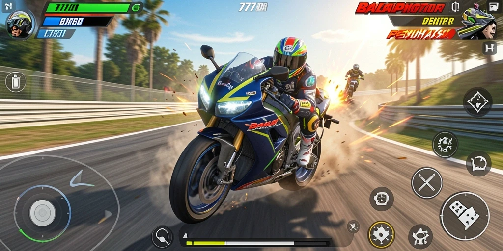 Gameplay menegangkan di balapan motor 777IDR.