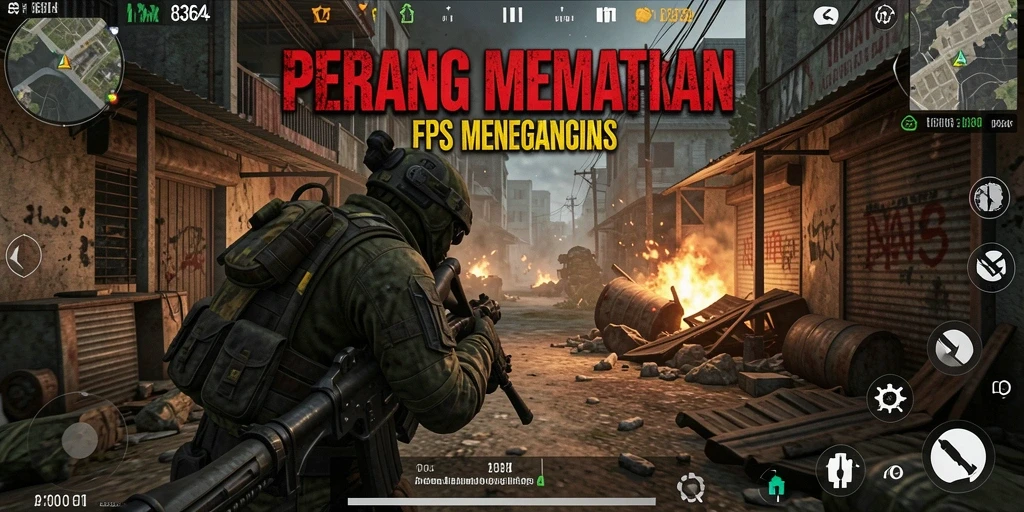 Screenshot menampilkan aksi menegangkan dalam game FPS 8364.