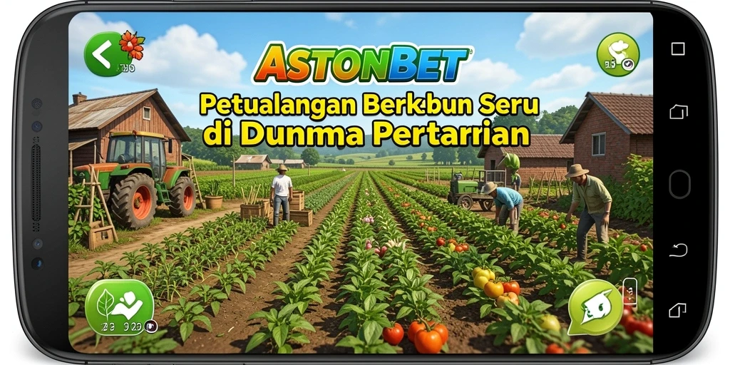 Tangkapan layar gameplay ASTONBET menunjukkan kebun yang subur dan berwarna-warni.