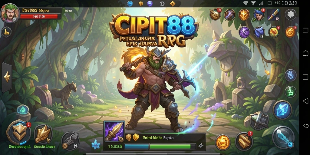 Screenshot utama menampilkan aksi seru di dunia RPG yang memukau.