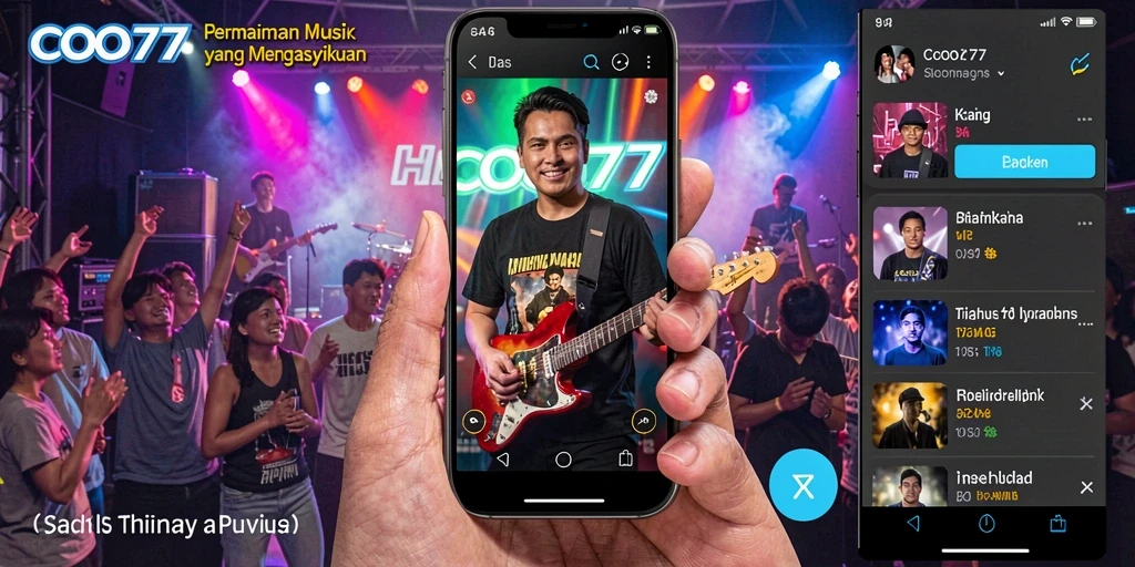 Screenshot permainan COO77 menampilkan pemain yang bersemangat memainkan lagu.