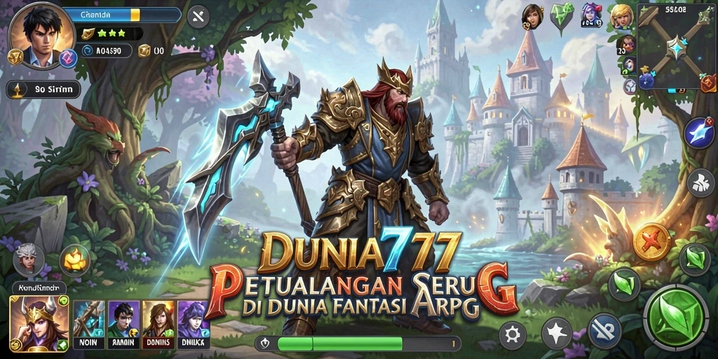 Tampilan mendebarkan dalam gameplay ARPG DUNIA777.