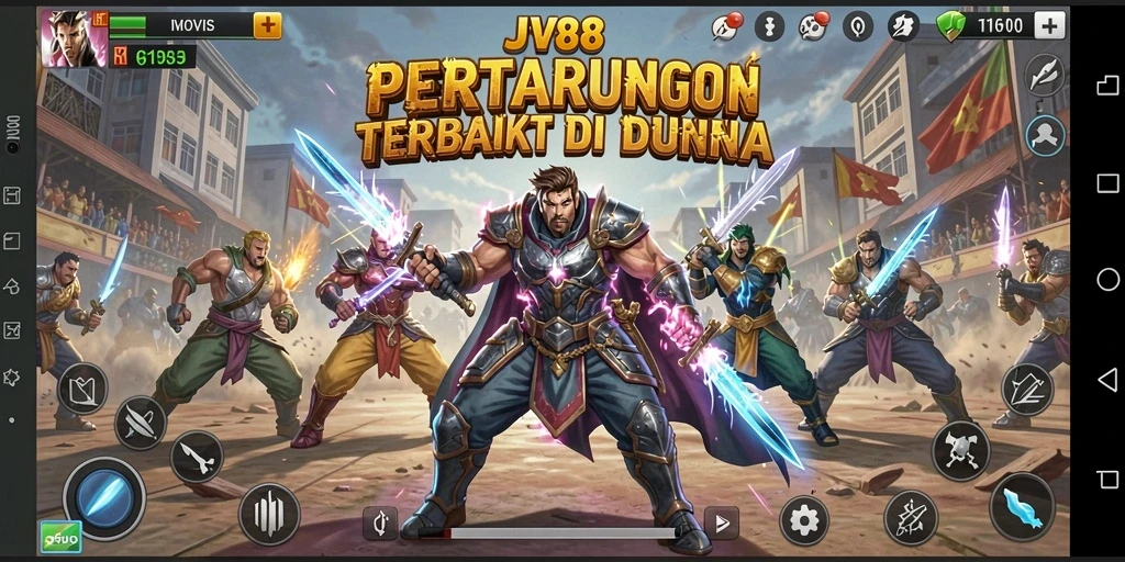 Screenshot gameplay JV88 dengan aksi bertarung yang dinamis.