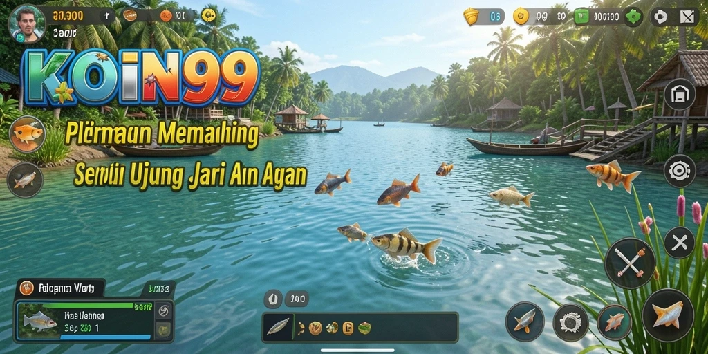 Gameplay seru KOIN99 dengan momen memancing menegangkan.