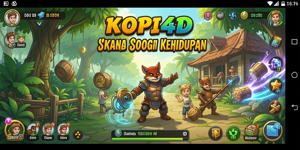 Screenshot gameplay KOPI4D yang menampilkan pengelolaan kerajaan.