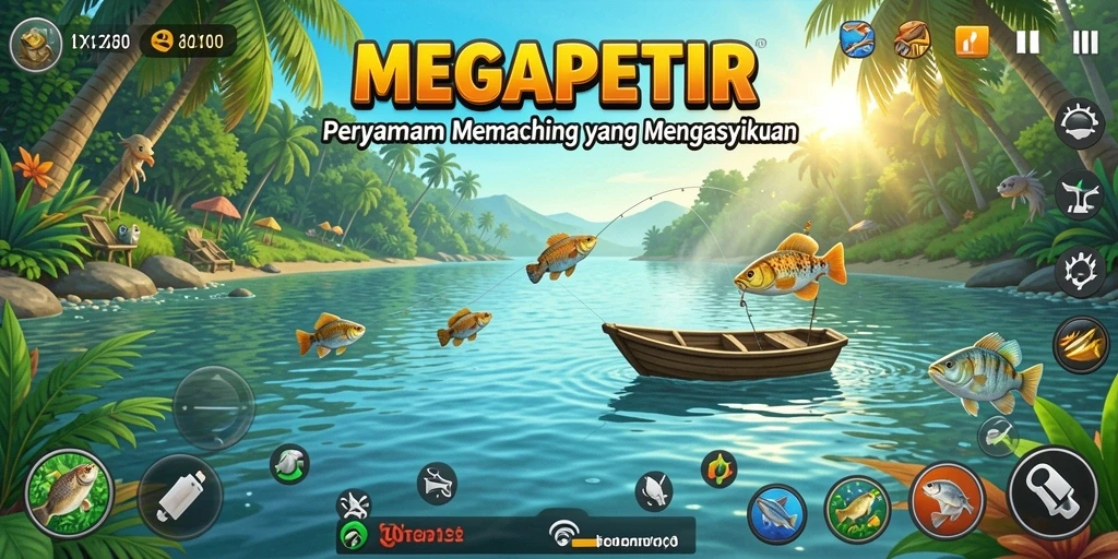 Tangkapan ikan yang menarik dalam gameplay MEGAPETIR.