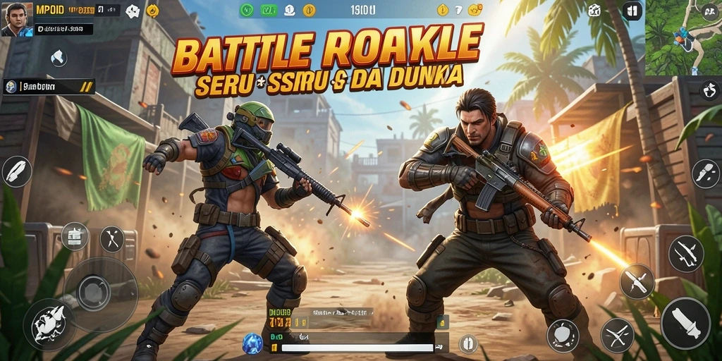 Screenshot gameplay <strong>MPOID</strong> menampilkan aksi seru dalam pertarungan Battle Royale.