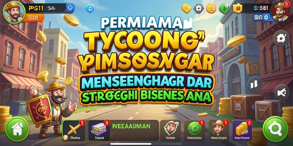 Tangkapan layar utama PG11 menampilkan aksi gameplay Tycoon yang menarik.