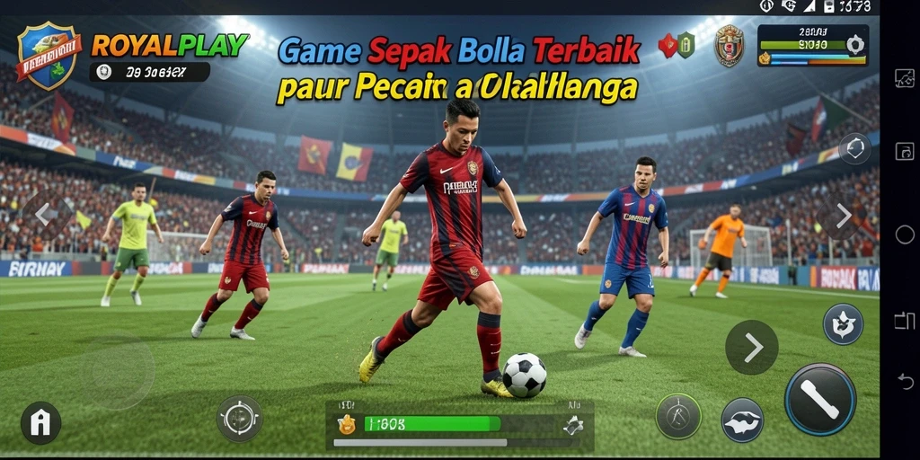 Tampilan permainan sepak bola yang seru dan menantang dalam ROYALPLAY.