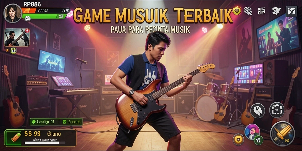 Tampilan seru dari gameplay RP886 yang menyajikan pengalaman bermain musik.