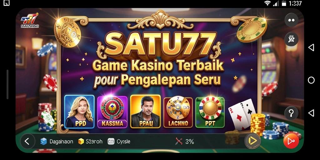 Screenshot gameplay SATU77 yang menunjukkan serunya permainan Kasino.